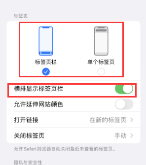 常州iPhone授权维修分享Safari浏览器如何切换标签栏位置 